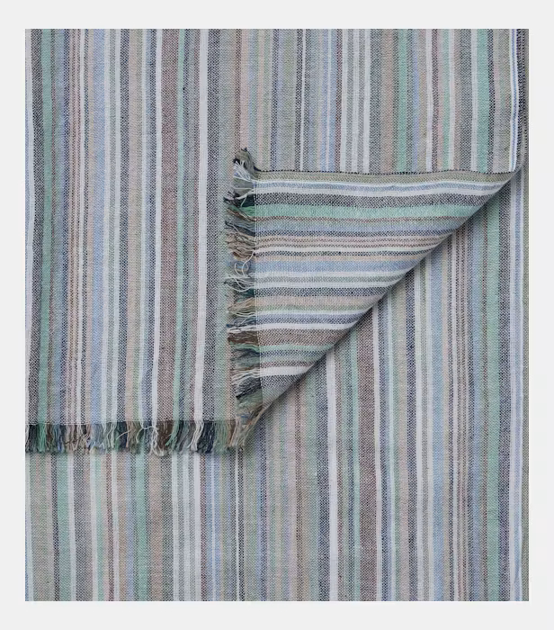 Esarfa subtire bumbac barbati CASA MODA verde/albastru dungulite [2]