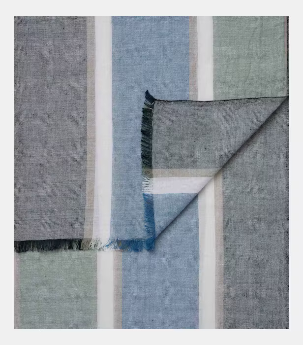 Esarfa bumbac barbati CASA MODA  verde/bleu dungi [2]