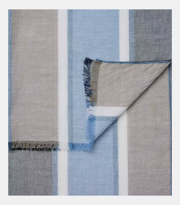 Esarfa bumbac barbati CASA MODA  bej/bleu dungi [2]