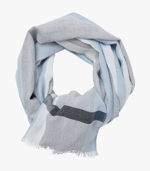 Esarfa subtire bumbac CASA MODA bleu/gri dungi [1]