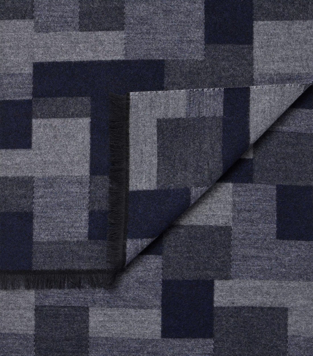Fular lana barbati CASA MODA bleumarin carouri [2]