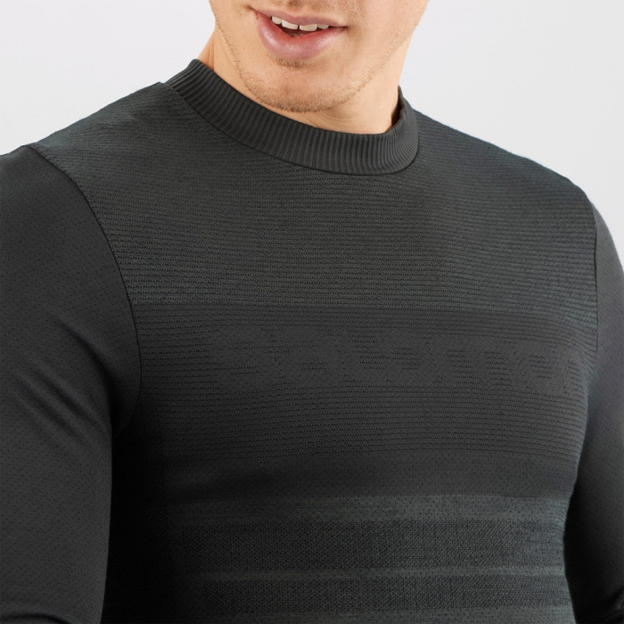 Bluza termica multisport lana barbati SALOMON ESSENTIAL WOOL negru [4]