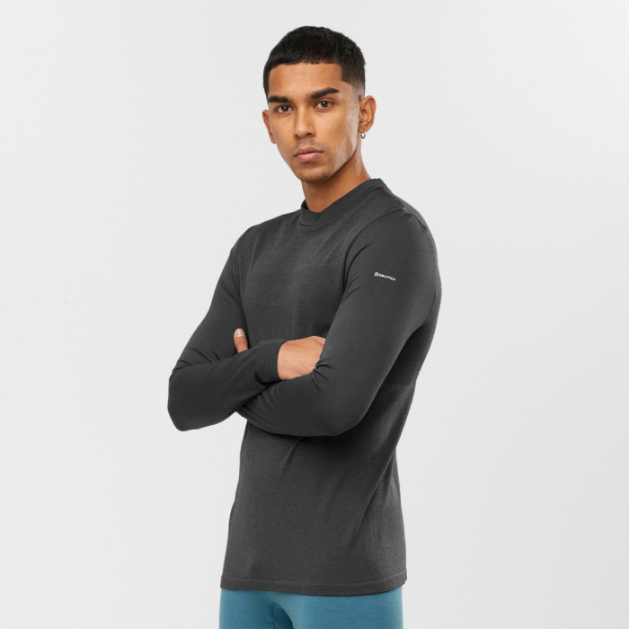 Bluza termica multisport lana barbati SALOMON ESSENTIAL WOOL negru [2]