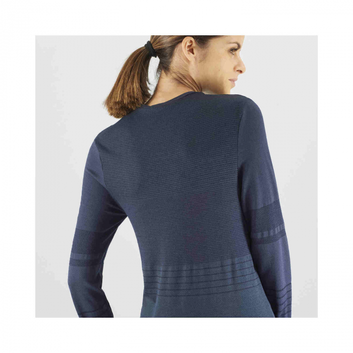 Bluza termica multisport lana femei SALOMON ESSENTIAL WOOL bleumarin [6]