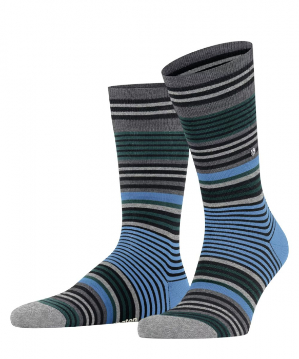 Sosete barbati BURLINGTON Stripe dungulite verde/bleu 40-46 [1]