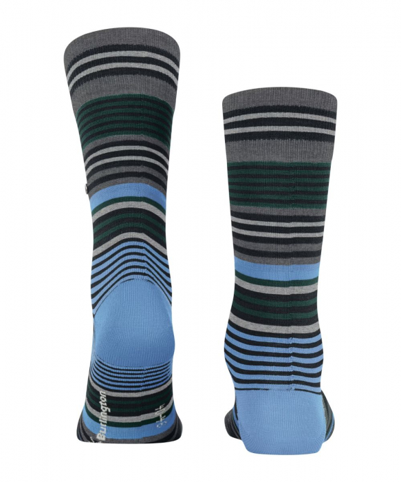 Sosete barbati BURLINGTON Stripe dungulite verde/bleu 40-46 [2]
