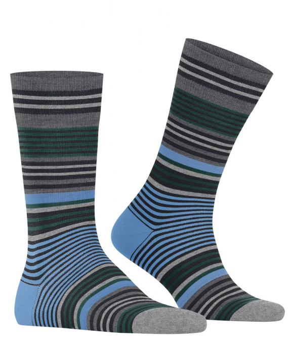 Sosete barbati BURLINGTON Stripe dungulite verde/bleu 40-46 [3]