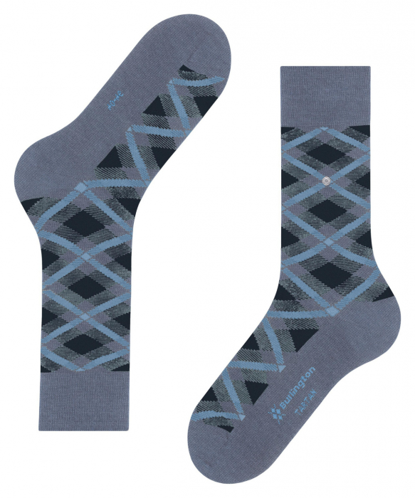 Sosete barbati BURLINGTON Tartan albastru denim 40-46 [5]