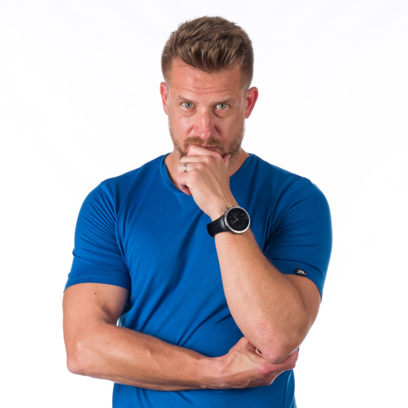 Tricou activ barbati NORTHFINDER Jones albastru [4]