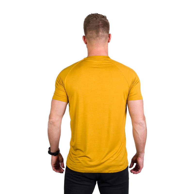 Tricou bambus barbati NORTHFINDER JOSH galben print montan [3]