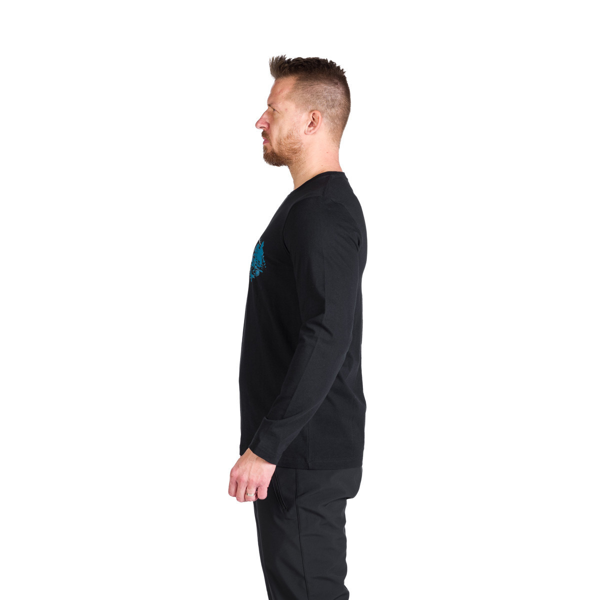Bluza bumbac cu maneca lunga barbati Stewart negru [3]