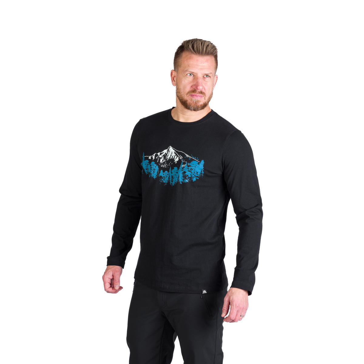Bluza bumbac cu maneca lunga barbati Stewart negru [1]