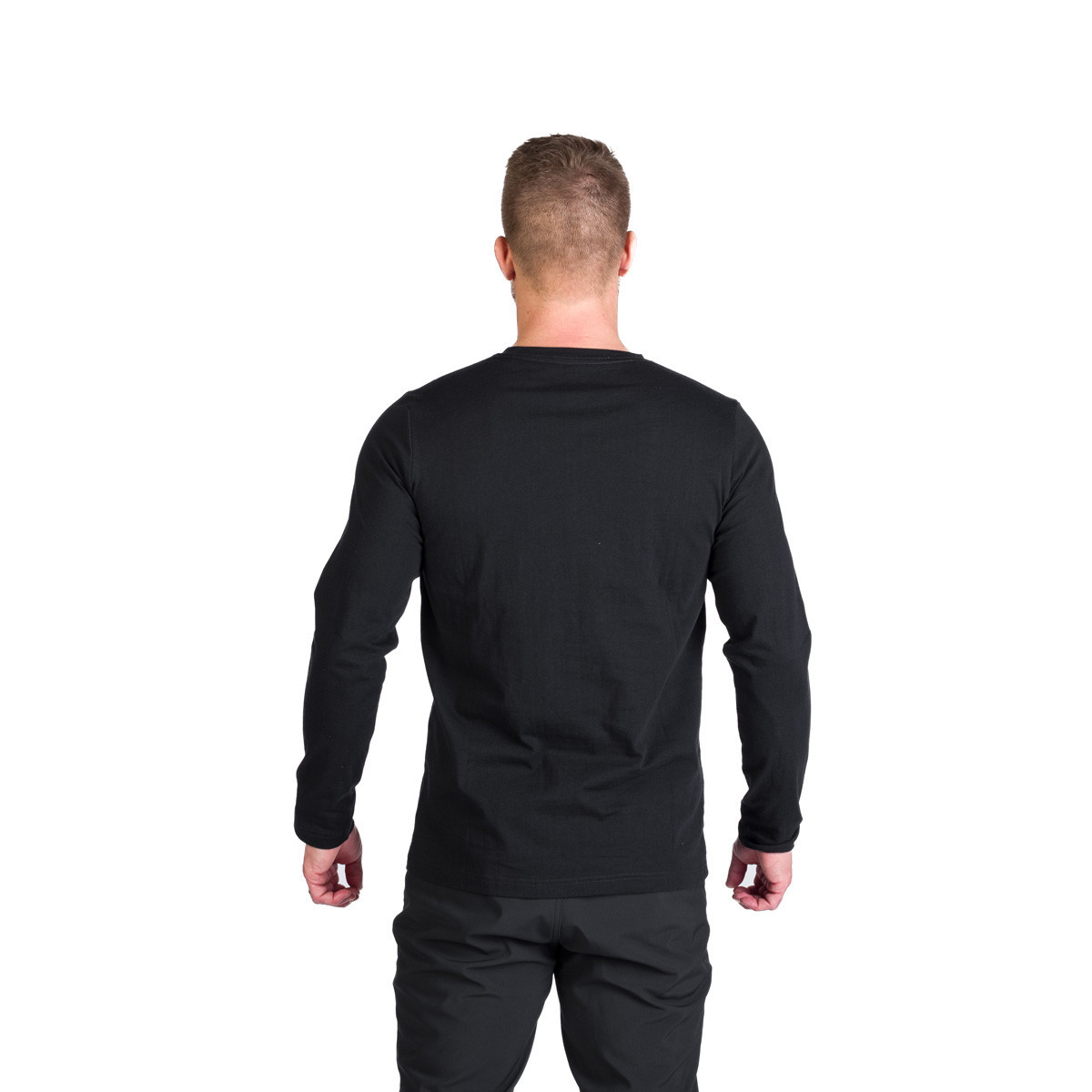 Bluza bumbac cu maneca lunga barbati Stewart negru [2]