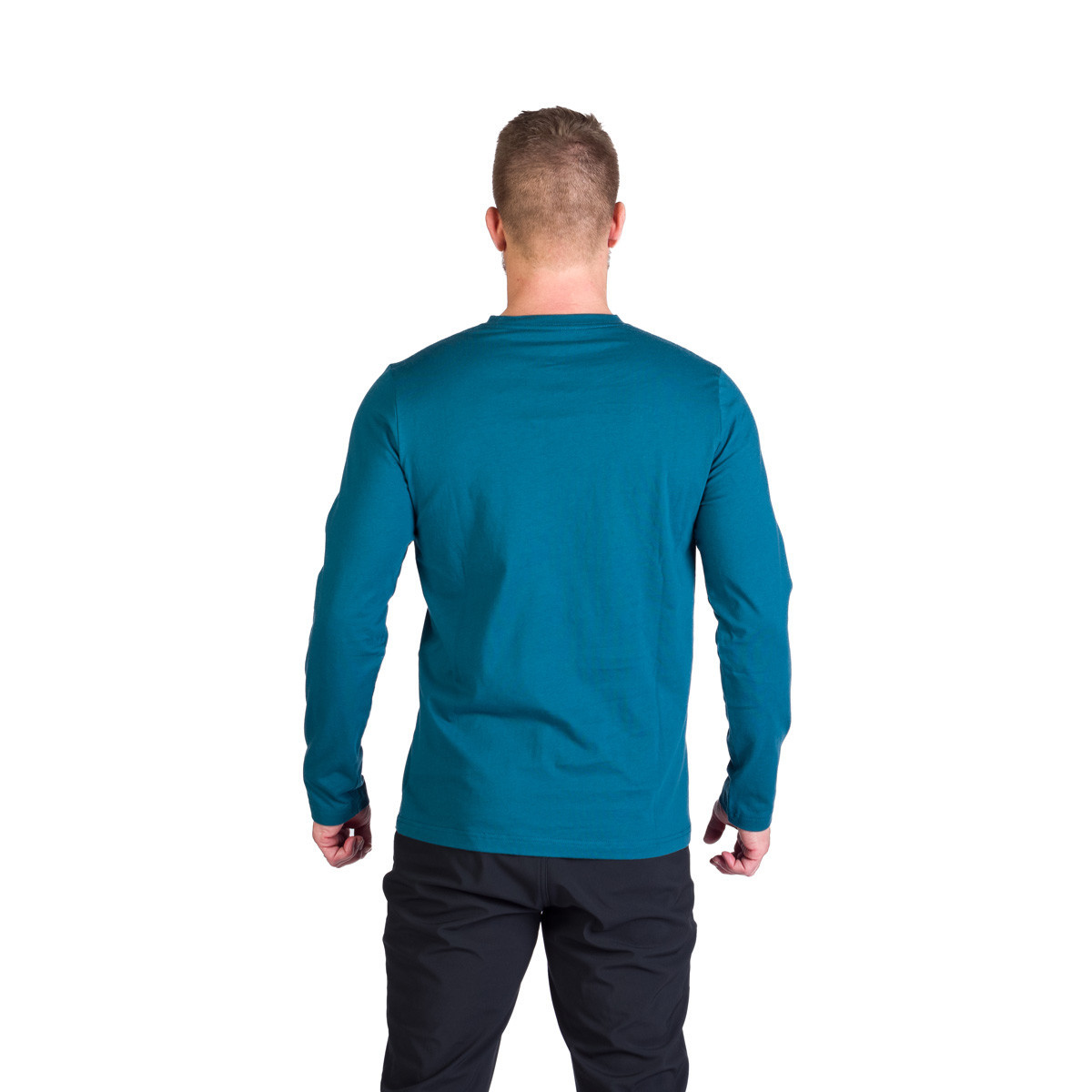 Bluza bumbac cu maneca lunga barbati Stewart turcoaz [2]