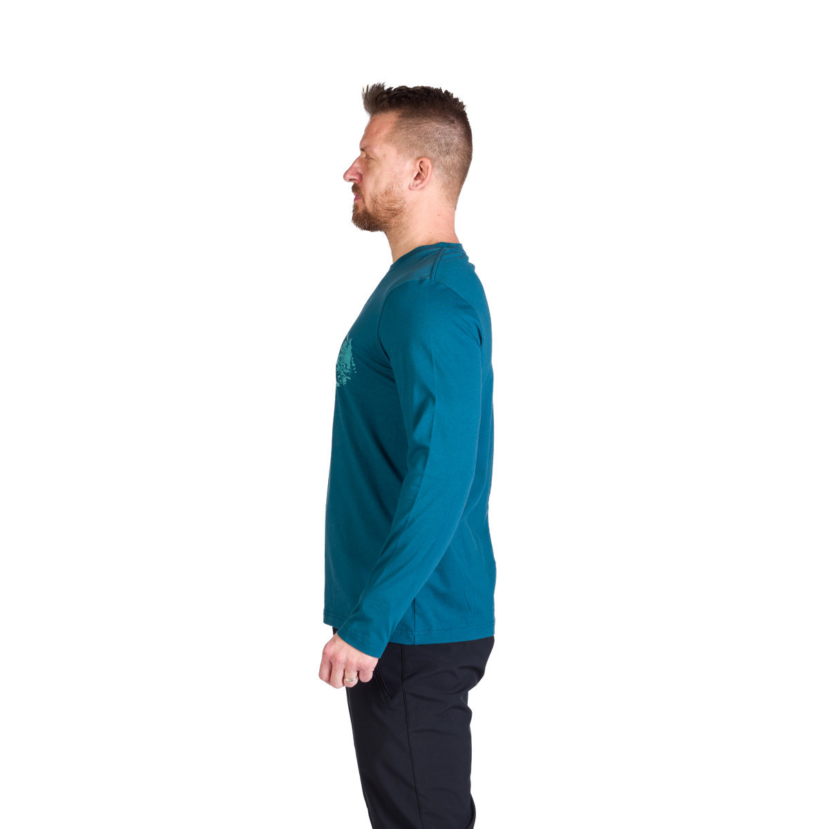 Bluza bumbac cu maneca lunga barbati Stewart turcoaz [3]