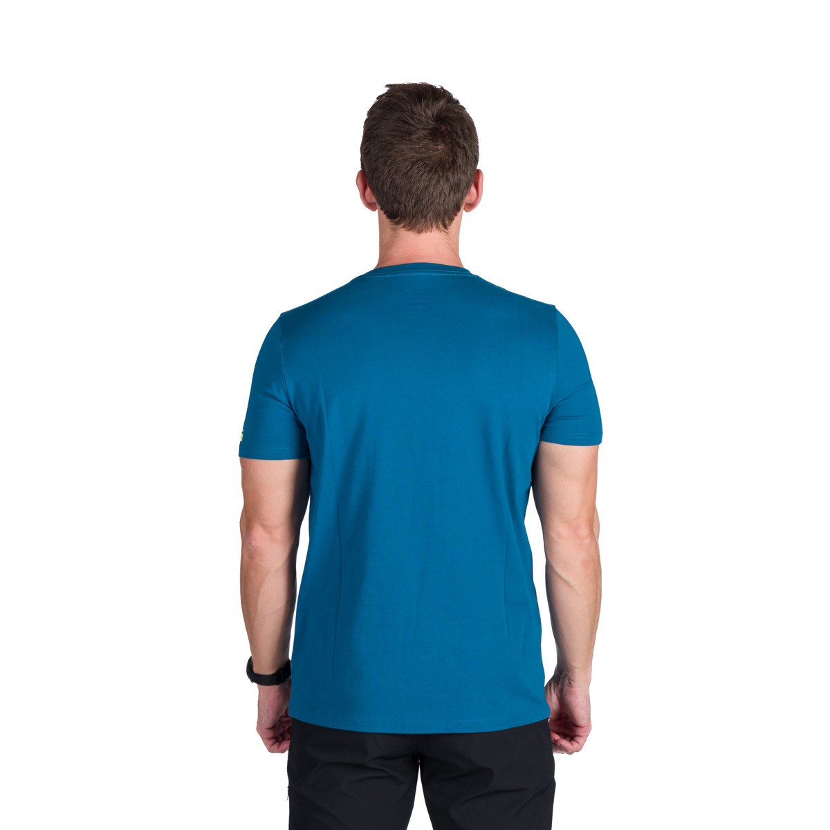 Tricou outdoor bumbac organic barbati NORTHFINDER FRANZ turcoaz logo [2]