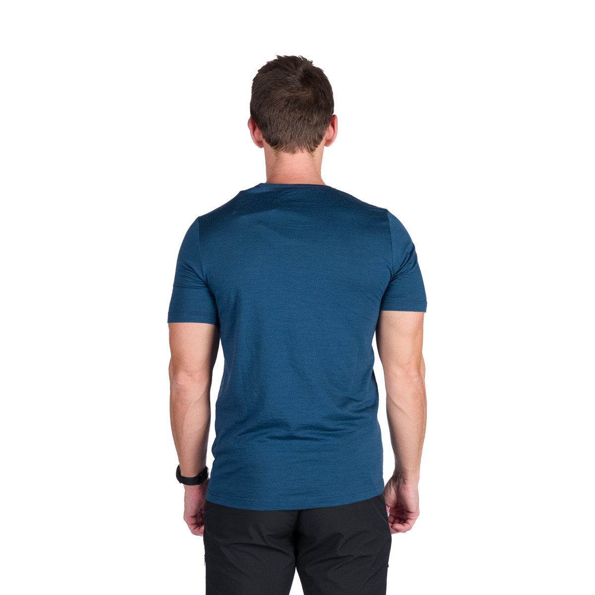 Tricou outdoor lana merinos barbati NORTHFINDER OLEK bleumarin print montan [2]