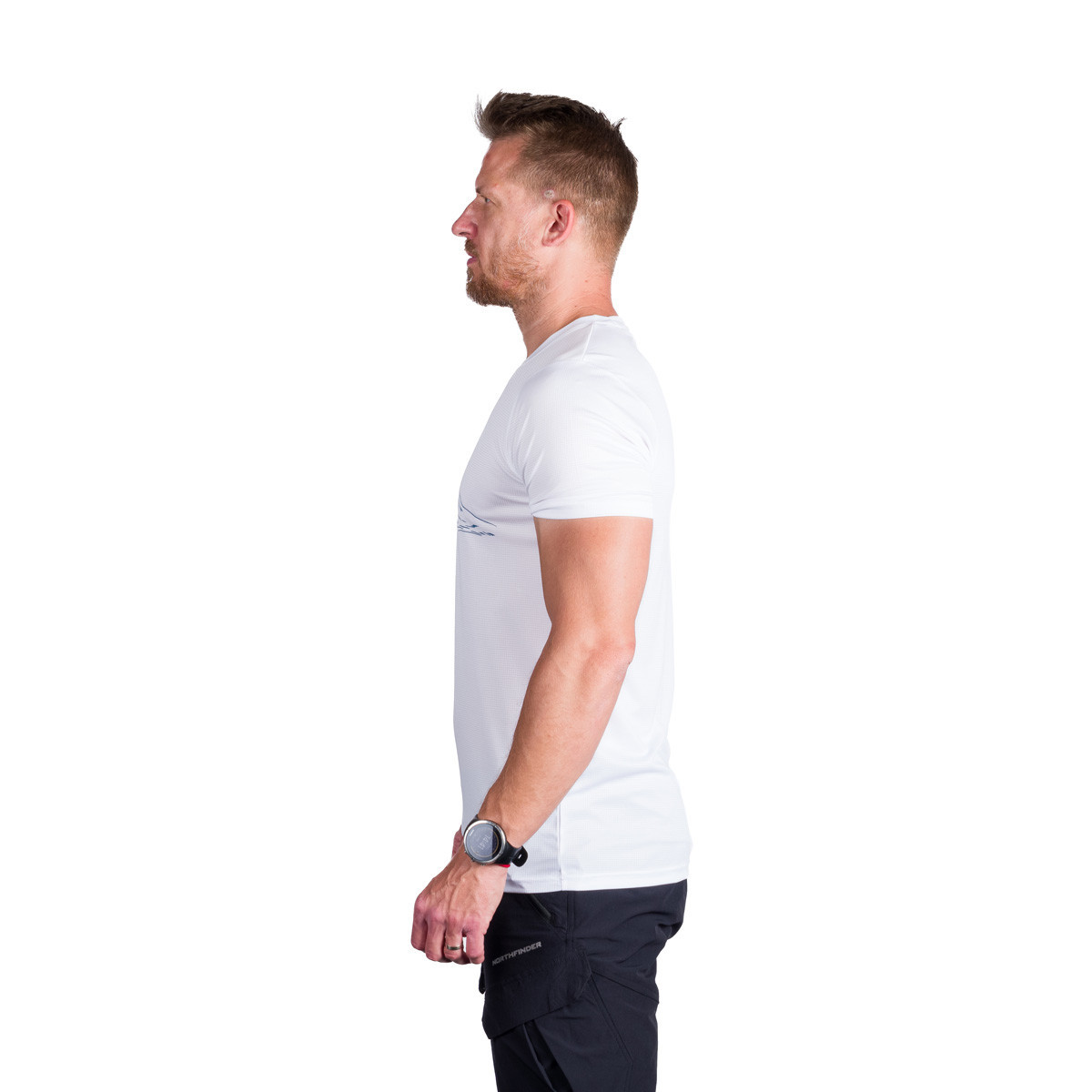Tricou tehnic multisport barbati NORTHFINDER NICLAS alb print montan [3]