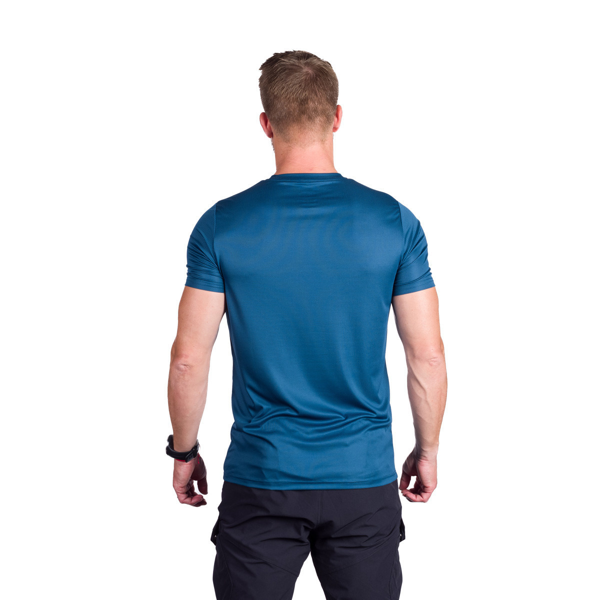 Tricou tehnic multisport barbati NORTHFINDER NICLAS turcoaz print montan [2]