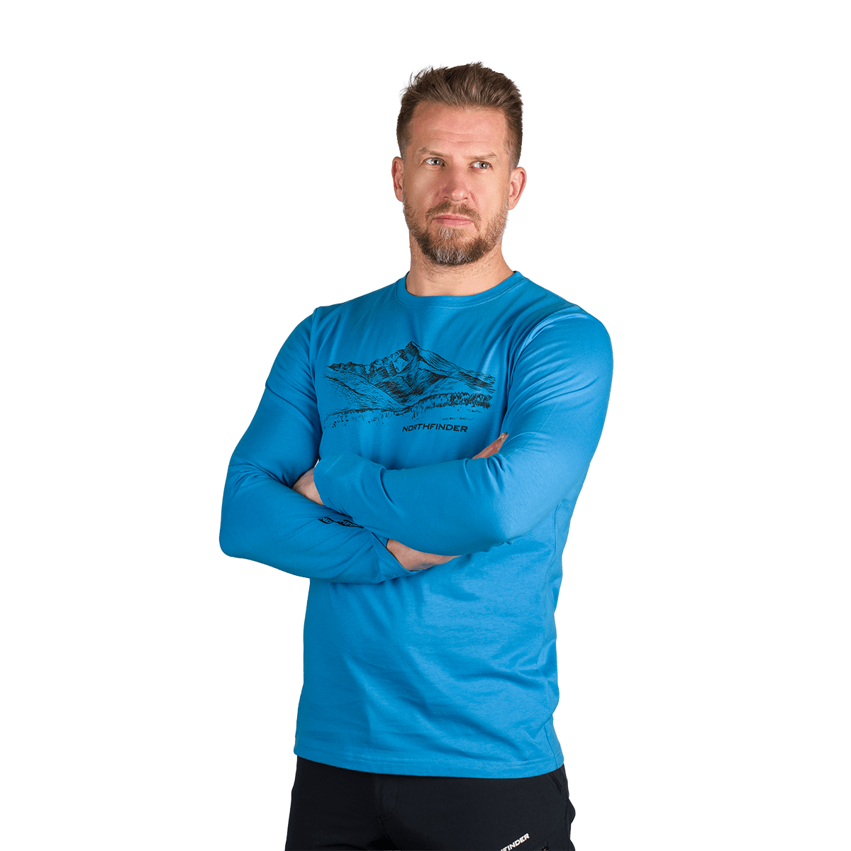 Bluza drumetii bumbac organic barbati NORTHFINDER DACSO albastru [4]