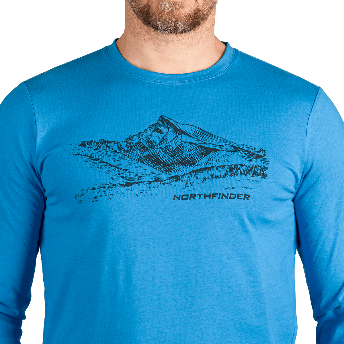 Bluza drumetii bumbac organic barbati NORTHFINDER DACSO albastru [5]