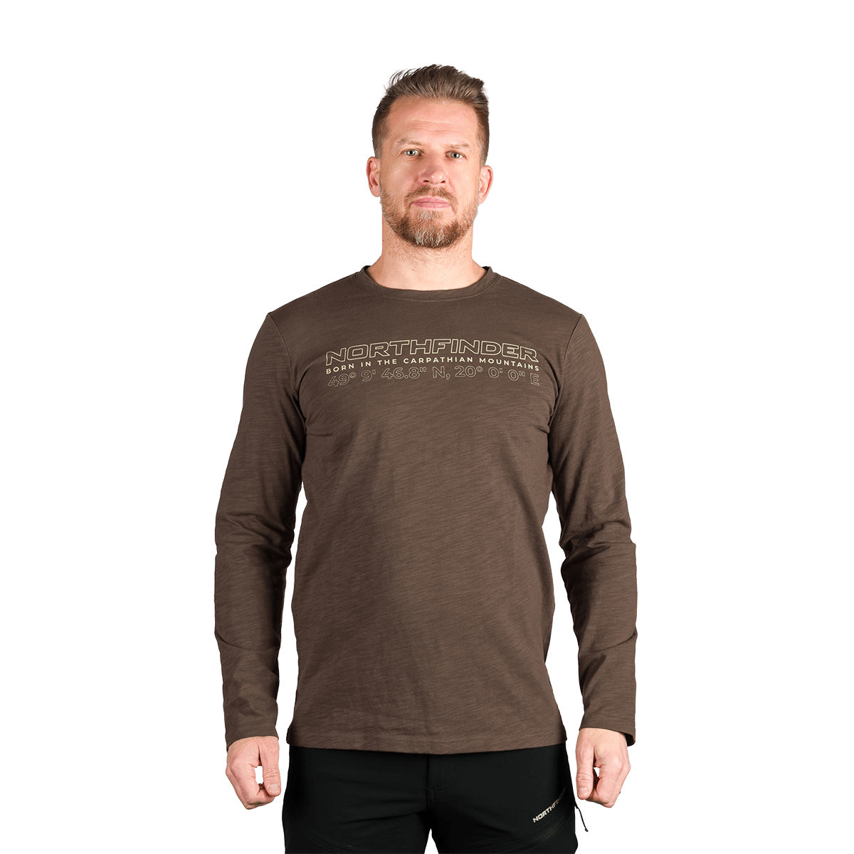 Bluza drumetii bumbac organic barbati NORTHFINDER DENES maro [1]