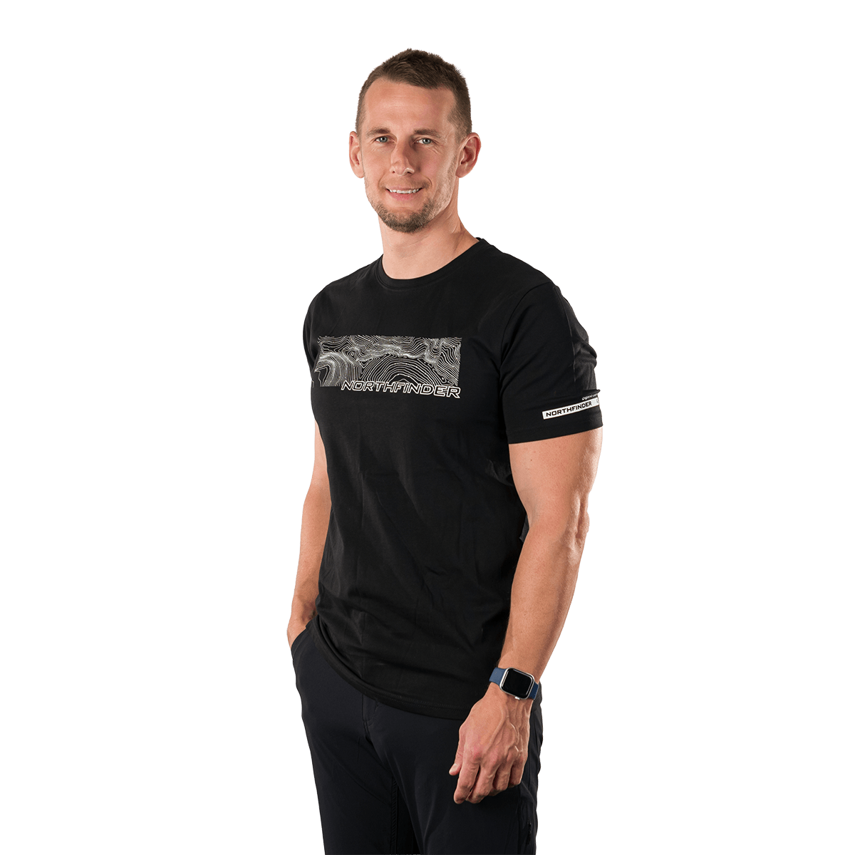 Tricou bumbac organic barbati NORTHFINDER AMAD negru [2]