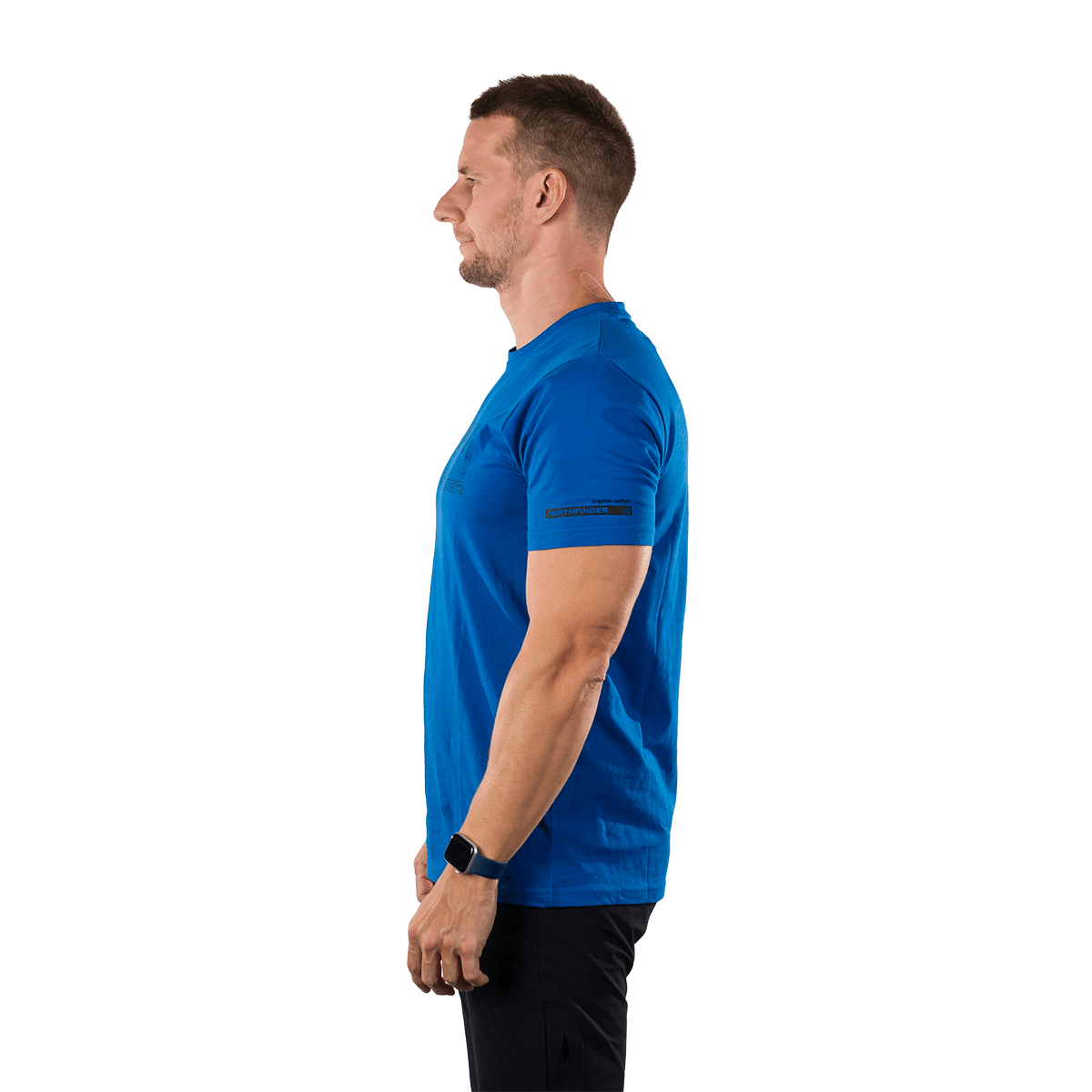 Tricou bumbac organic barbati NORTHFINDER AMAD albastru [4]
