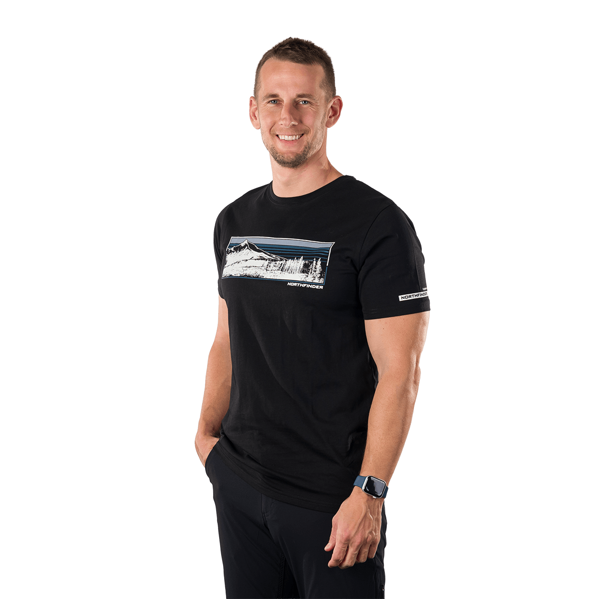 Tricou bumbac organic barbati barbati NORTHFINDER BARTOLOM negru [2]