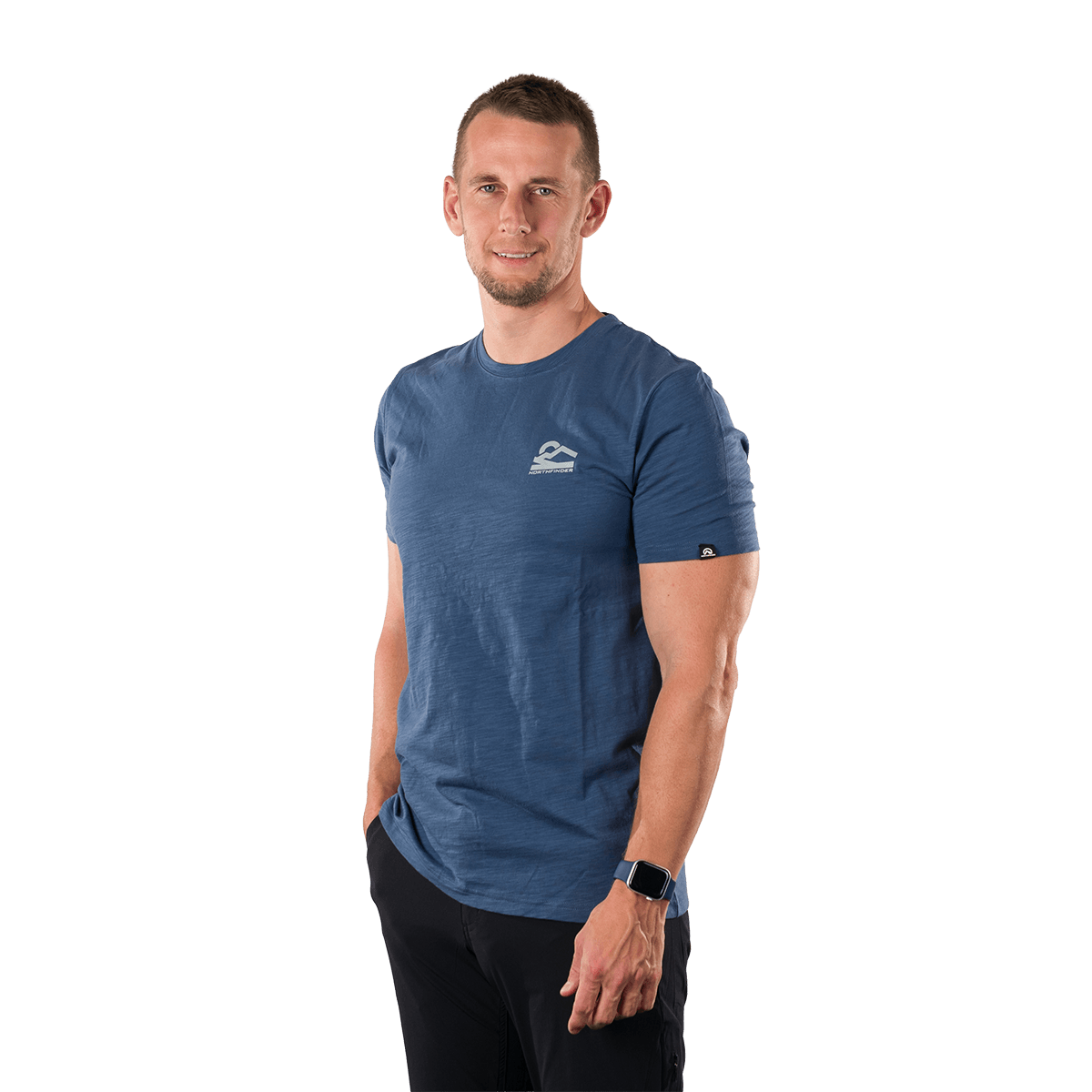 Tricou bumbac organic barbati NORTHFINDER HERMO albastru inchis [3]