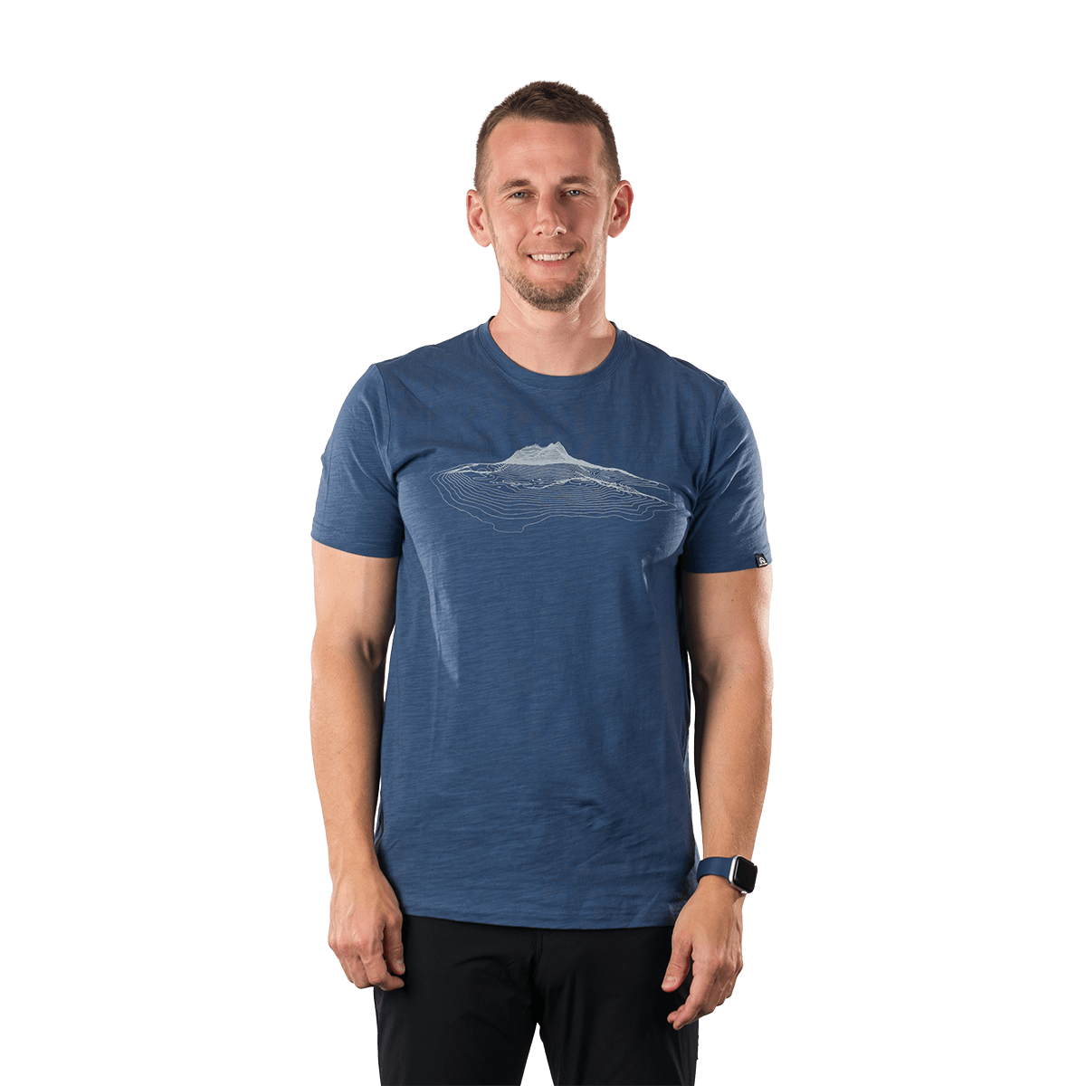 Tricou bumbac organic barbati NORTHFINDER JACINT albastru inchis [3]