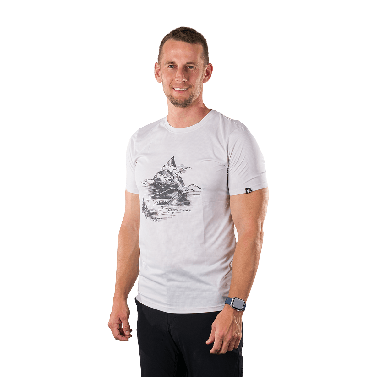 Tricou drumetie barbati NORTHFINDER NADAR alb [3]