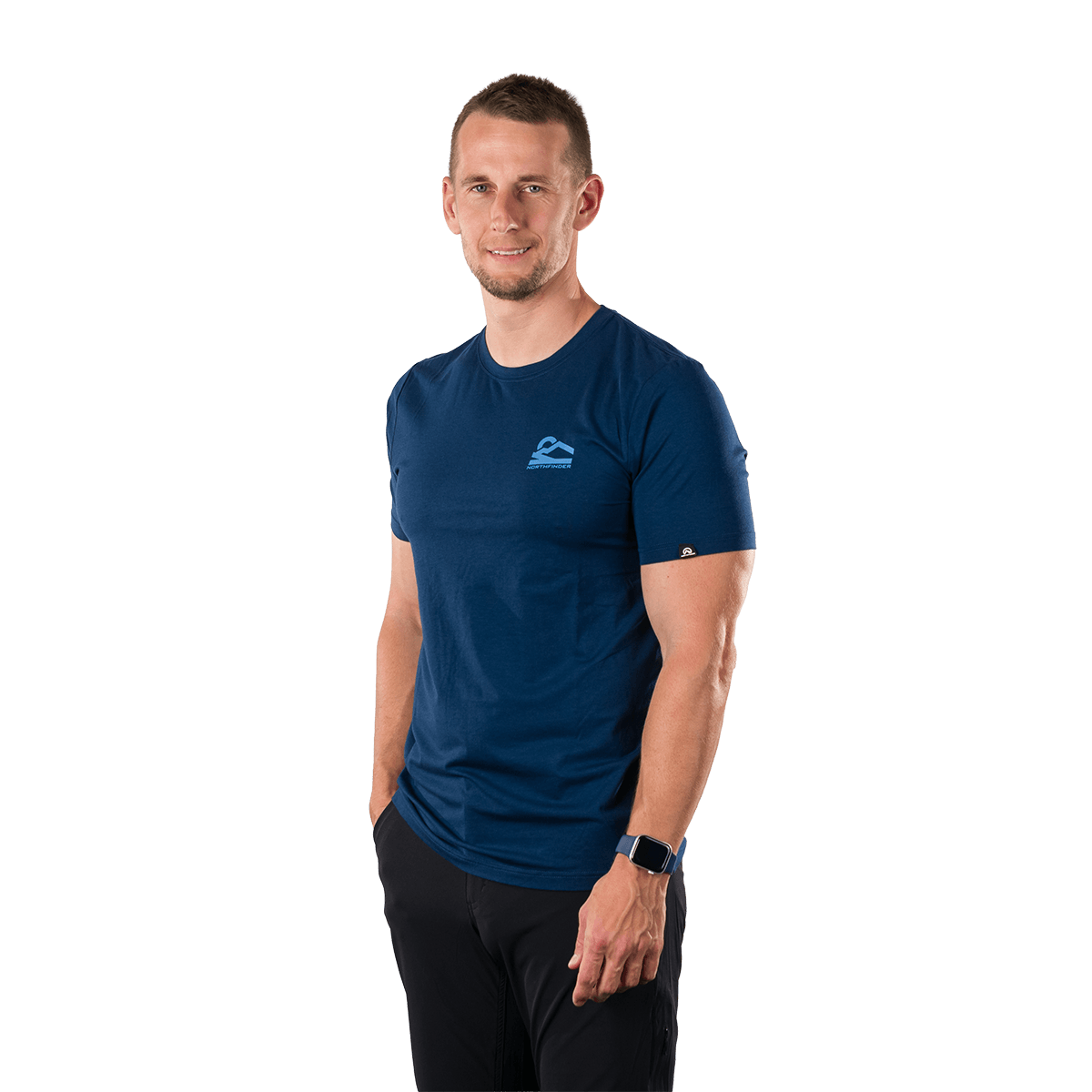 Tricou drumetie bambus/bumbac barbati NORTHFINDER ROQUE bleumarin [4]