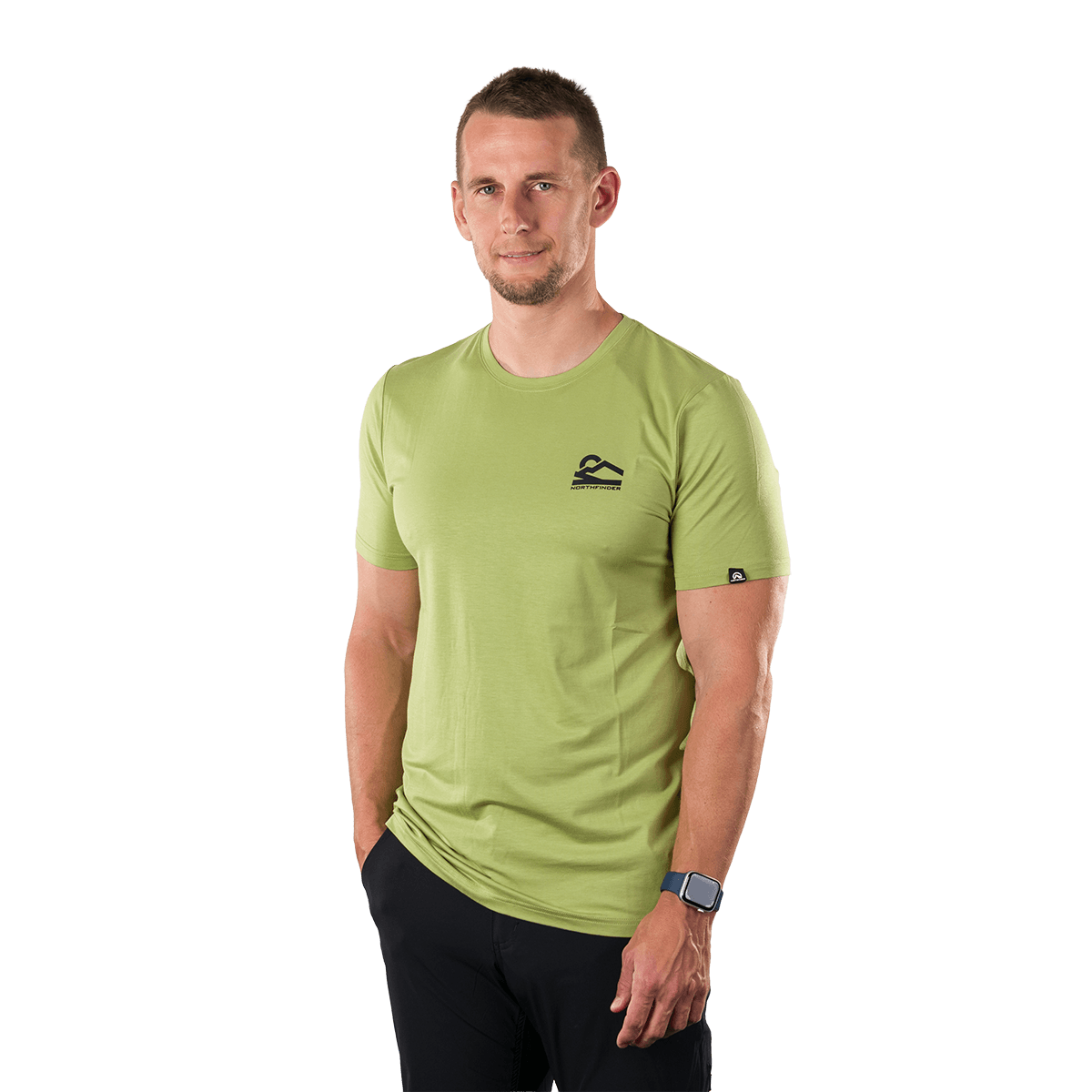 Tricou drumetie bambus/bumbac barbati NORTHFINDER ROQUE verde deschis [3]
