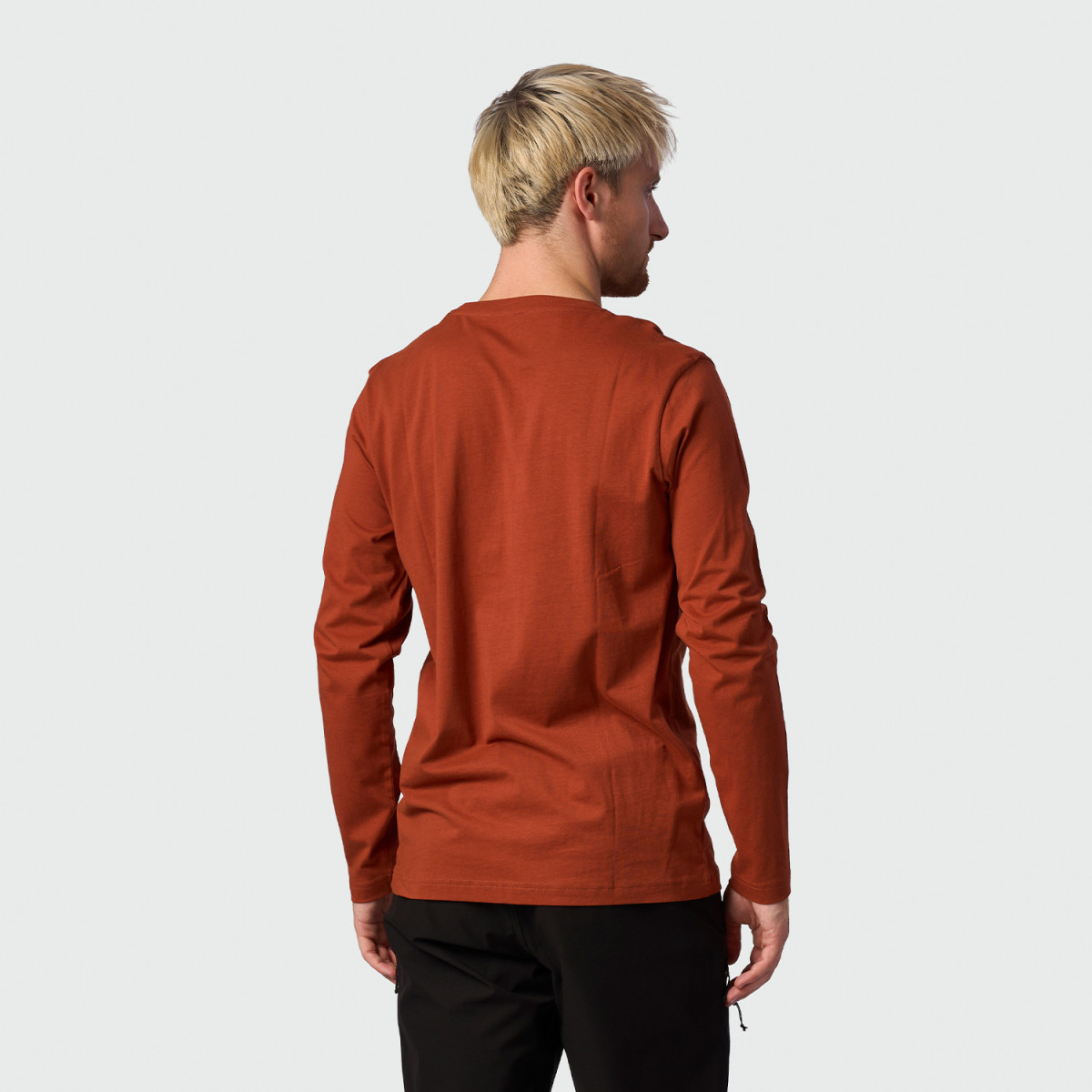 Bluza  bumbac organic barbati NORTHFINDER CELETIN caramiziu print logo montan [2]
