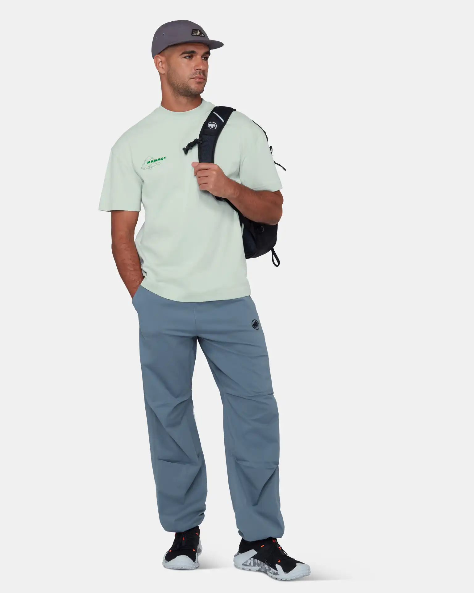 Tricou bumbac organic barbati MAMMUT BASE RELAXED GLACIER vernil print ghetar [8]