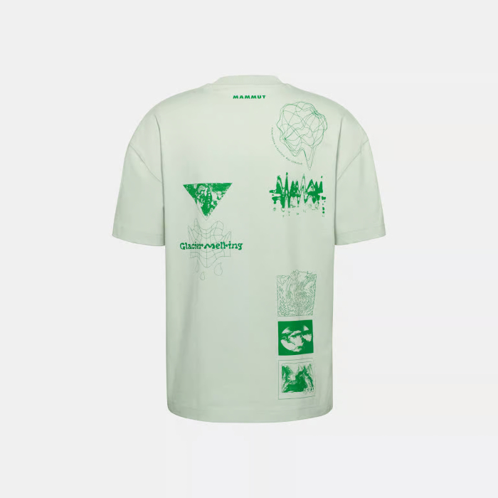 Tricou bumbac organic barbati MAMMUT BASE RELAXED GLACIER vernil print ghetar [6]