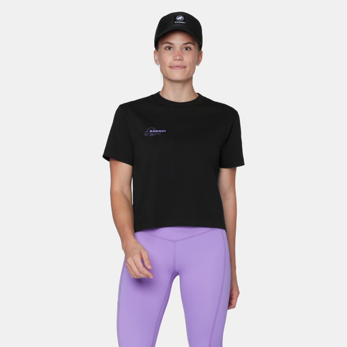 Tricou scurt bumbac organic femei MAMMUT BASE CR.GLACIER negru print ghetar [2]