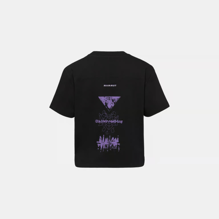 Tricou scurt bumbac organic femei MAMMUT BASE CR.GLACIER negru print ghetar [4]
