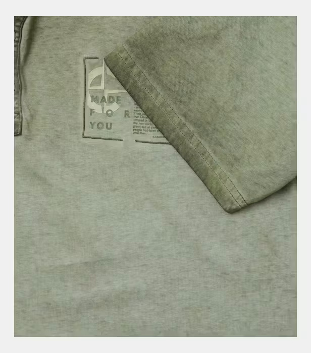 Tricou Henley bumbac barbati CASA MODA kaki [4]
