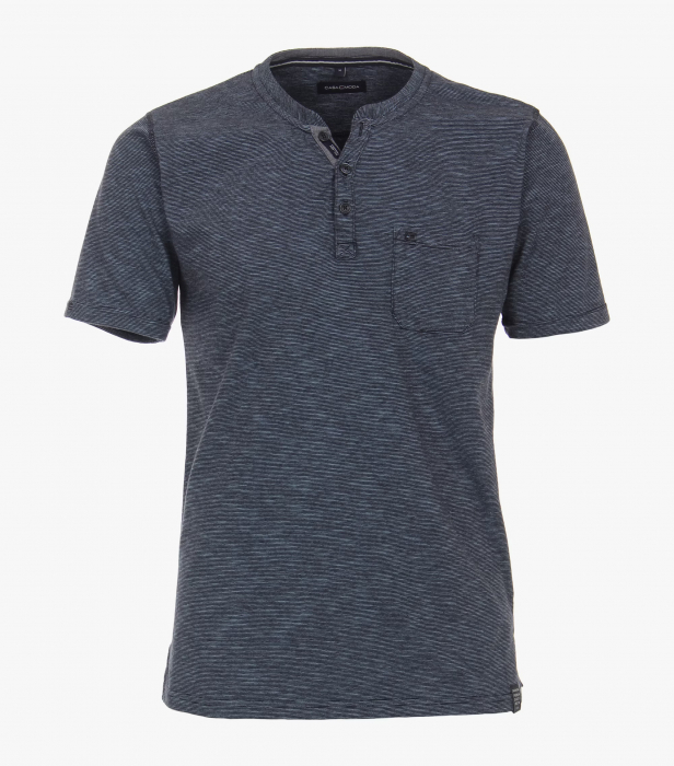 Tricou Henley bumbac barbati CASA MODA albastru melanj [1]