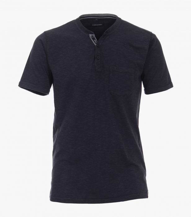 Tricou Henley bumbac barbati CASA MODA bleumarin melanj [1]