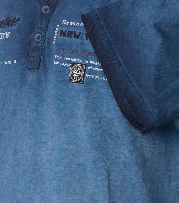 Tricou Henley bumbac barbati CASA MODA New York bleumarin [4]
