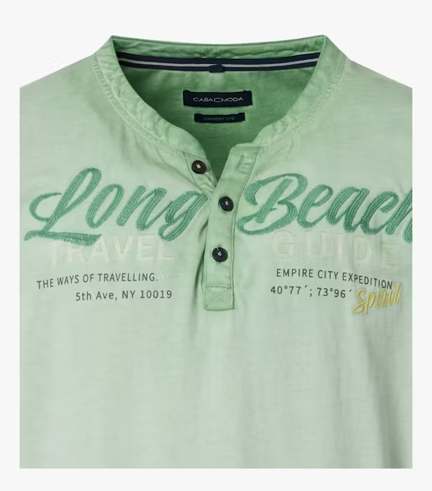 Tricou Henley bumbac barbati CASA MODA New York verde [3]