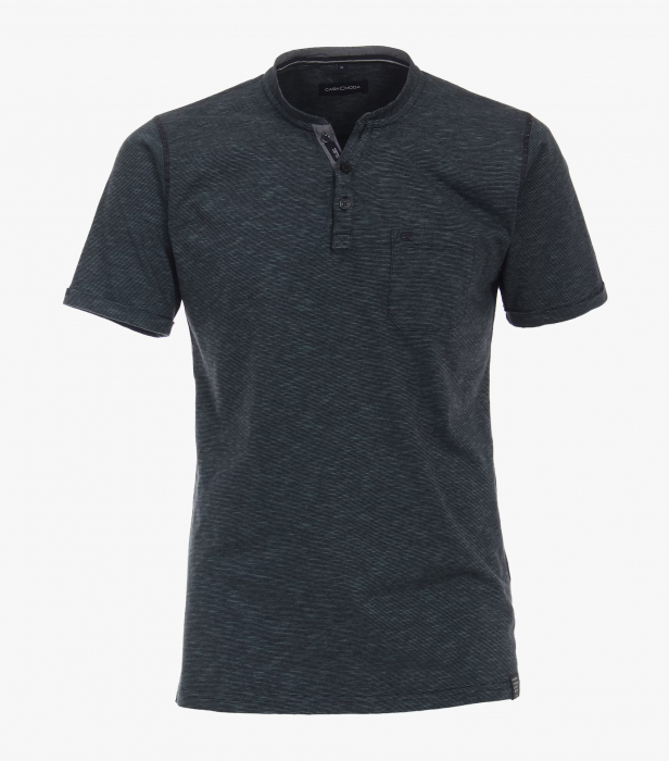 Tricou Henley bumbac barbati CASA MODA turcoaz melanj [1]