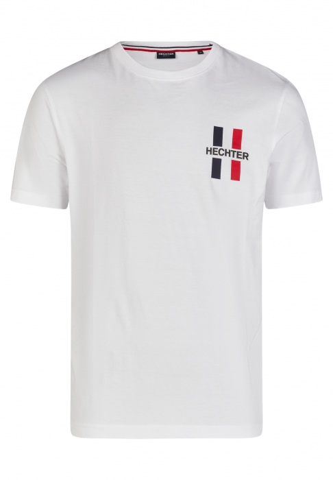 Tricou jerseu bumbac barbati HECHTER alb logo H tricolor [1]