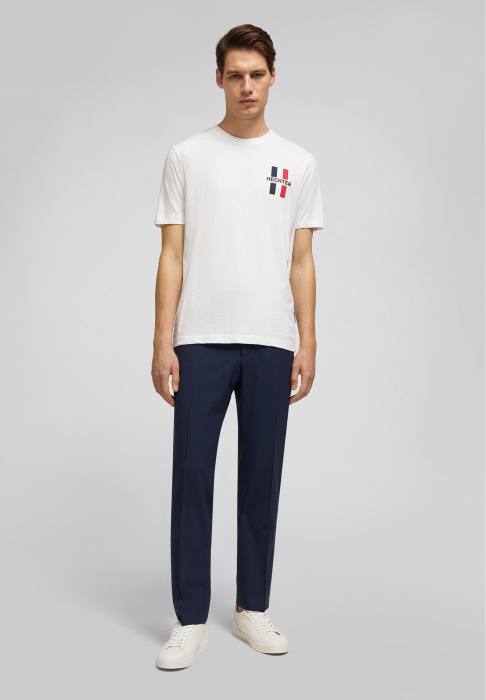 Tricou jerseu bumbac barbati HECHTER alb logo H tricolor [4]