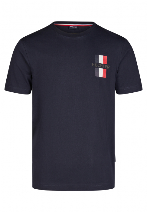 Tricou jerseu bumbac barbati HECHTER bleumarin logo H tricolor [1]