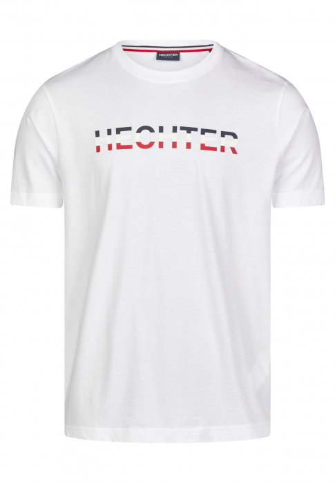 Tricou jerseu bumbac barbati HECHTER alb logo tricolor [1]