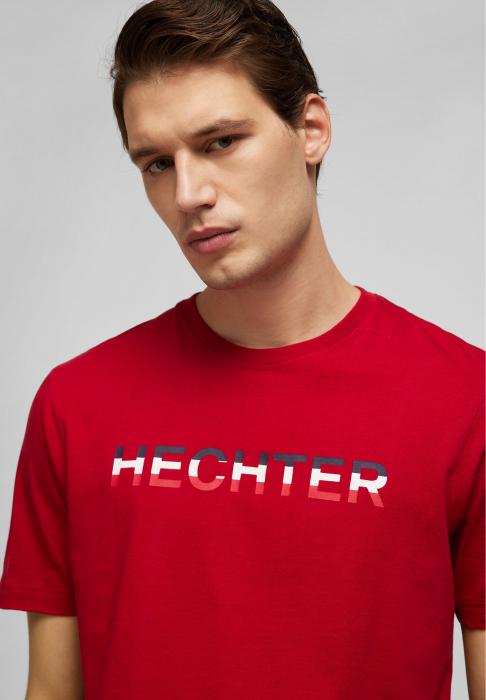 Tricou jerseu bumbac barbati HECHTER rosu logo tricolor [3]